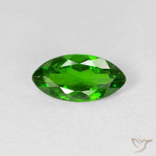 1.11ct Natural Medium Dark-Green Diópsido de cromo, Marquesa, VS-SI