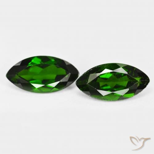 2.72ctw Natural Verde oscuro Diópsido de cromo, Marquesa, VS
