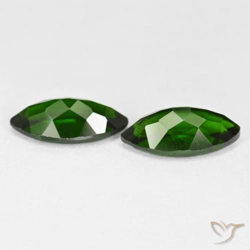 Gemas de diópsido de cromo Verde oscuro natural de 2.72 ct, Marquesa, VS