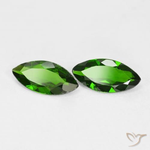 Gemas de diópsido de cromo Medium Dark-Green natural de 1.67 ct, Marquesa, VS