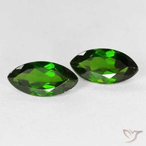 Gemas de diópsido de cromo Medium Dark-Green natural de 2.58 ct, Marquesa, VS