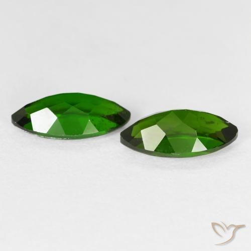 Gemas de diópsido de cromo Medium Dark-Green natural de 2.58 ct, Marquesa, VS