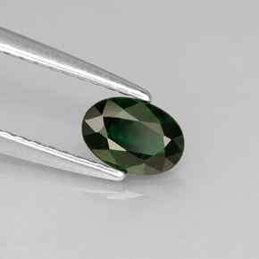 Turmalina de cromo verde natural de 0,41 ct, corte óvalo, VS