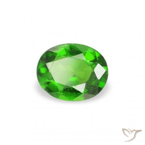 Turmalina Cromo Medium Dark-Green natural de 0.18 ct, Ovalada, VS