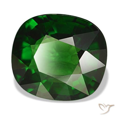 Turmalina de cromo verde natural de 5,18 ct, corte cojín, VVS