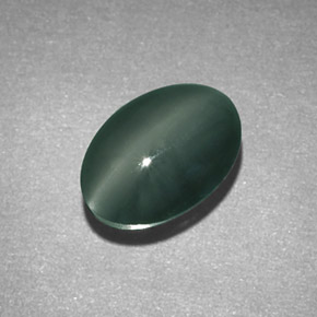 Crisoberilo Ojo de Gato Verde natural de 1.89 ct, Corte Óvalo, Opaco