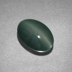 Crisoberilo Ojo de Gato Verde natural de 1.89 ct, Corte Óvalo, Opaco