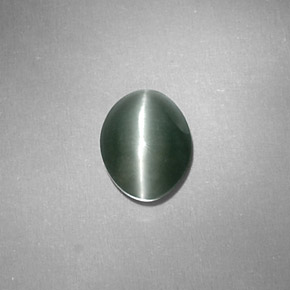 Crisoberilo Ojo de Gato Verde natural de 1.24 ct, Corte Óvalo, Opaco