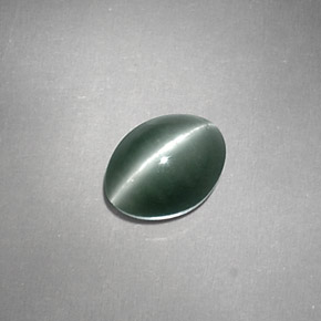 Crisoberilo Ojo de Gato Verde natural de 1.24 ct, Corte Óvalo, Opaco