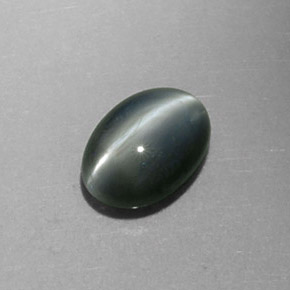 Crisoberilo Ojo de Gato Verde natural de 0.81 ct, Corte Óvalo, Opaco