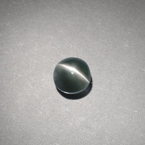 Chrysoberyl cat's eye verde natural de 0,65 ct, corte redondo, translúcido