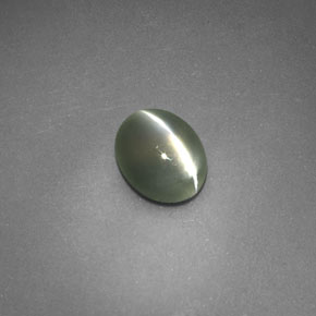 Chrysoberyl cat's eye verde natural de 0,69 ct, transparente, transparente / translúcido