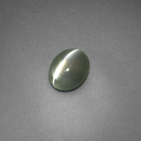 Chrysoberyl cat's eye verde natural de 0,69 ct, transparente, transparente / translúcido