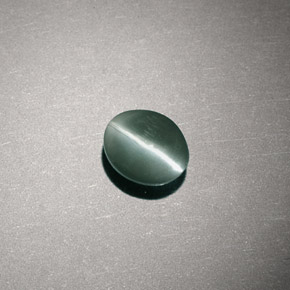 Chrysoberyl cat's eye verde natural de 0,80 ct, corte óvalo, translúcido