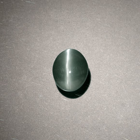 Chrysoberyl cat's eye verde natural de 0,80 ct, corte óvalo, translúcido