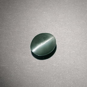 Chrysoberyl cat's eye verde natural de 0,80 ct, corte óvalo, translúcido