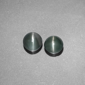 Gemas de Crisoberilo Ojo de Gato Verde natural de  ct, Corte Redondo, Translúcido