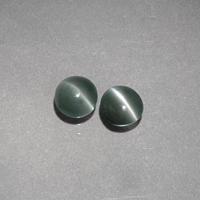 Gemas de chrysoberyl cat's eye verde natural de  ct, corte redondo, translúcido