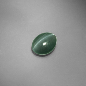 Chrysoberyl cat's eye verde natural de 1,45 ct, corte óvalo, translúcido