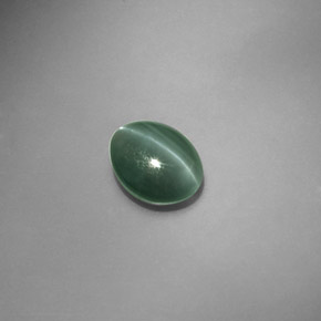 Chrysoberyl cat's eye verde natural de 1,45 ct, corte óvalo, translúcido