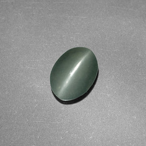 Chrysoberyl cat's eye verde natural de 0,76 ct, corte óvalo, opaco