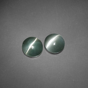Gemas de chrysoberyl cat's eye verde natural de  ct, transparente, transparente / translúcido