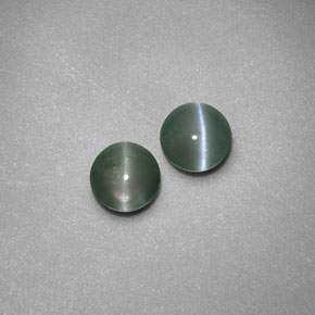 Gemas de chrysoberyl cat's eye verde natural de  ct, transparente, transparente / translúcido
