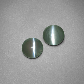 Gemas de chrysoberyl cat's eye verde natural de  ct, transparente, transparente / translúcido