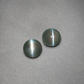 Gemas de chrysoberyl cat's eye verde natural de  ct, transparente, transparente / translúcido