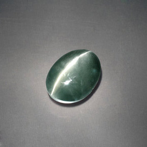 Chrysoberyl cat's eye verde natural de 3,05 ct, corte óvalo, opaco