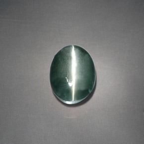 Chrysoberyl cat's eye verde natural de 3,05 ct, corte óvalo, opaco