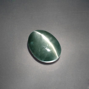 Chrysoberyl cat's eye verde natural de 3,05 ct, corte óvalo, opaco