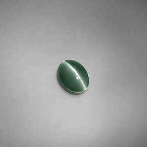 Chrysoberyl cat's eye verde natural de 0,71 ct, corte óvalo, translúcido
