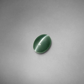 Chrysoberyl cat's eye verde natural de 0,71 ct, corte óvalo, translúcido