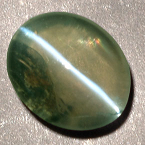 Chrysoberyl cat's eye verde natural de 0,92 ct, transparente, transparente / translúcido