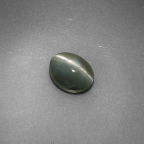 Chrysoberyl cat's eye verde natural de 0,98 ct, corte óvalo, opaco