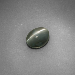 Chrysoberyl cat's eye verde natural de 0,98 ct, corte óvalo, opaco