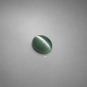 Chrysoberyl cat's eye verde natural de 0,75 ct, corte óvalo, translúcido