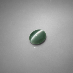 Chrysoberyl cat's eye verde natural de 0,75 ct, corte óvalo, translúcido