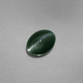 Chrysoberyl cat's eye verde natural de 0,77 ct, corte óvalo, opaco