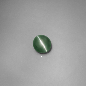 Chrysoberyl cat's eye verde natural de 0,79 ct, corte óvalo, translúcido
