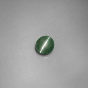 Chrysoberyl cat's eye verde natural de 0,79 ct, corte óvalo, translúcido