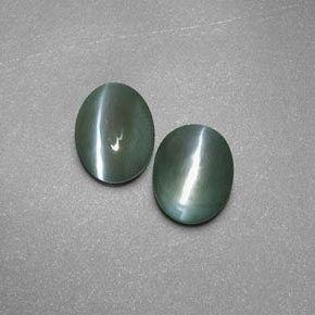 Gemas de chrysoberyl cat's eye verde natural de  ct, transparente, transparente / translúcido