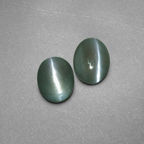 Gemas de chrysoberyl cat's eye verde natural de  ct, transparente, transparente / translúcido