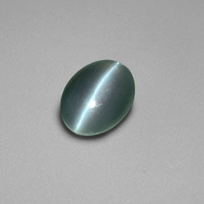 Crisoberilo Ojo de Gato Verde natural de 0.69 ct, Corte Óvalo, Opaco