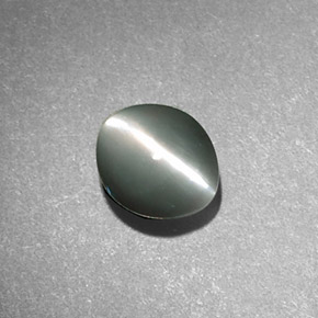 Crisoberilo Ojo de Gato Verde natural de 0.88 ct, Corte Óvalo, Opaco