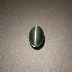 Chrysoberyl cat's eye verde natural de 0,75 ct, corte óvalo, opaco