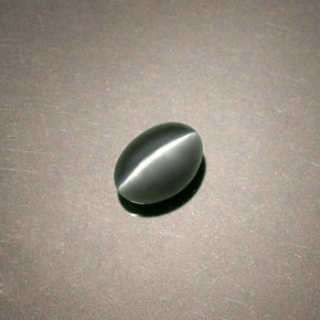 Chrysoberyl cat's eye verde natural de 0,75 ct, corte óvalo, opaco