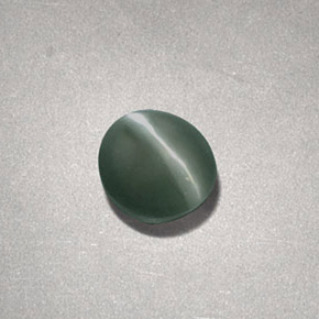 Chrysoberyl cat's eye verde natural de 0,73 ct, corte óvalo, opaco