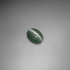 Chrysoberyl cat's eye verde natural de 0,55 ct, corte óvalo, translúcido